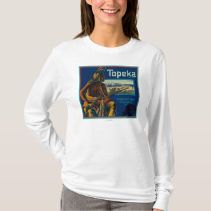 Camiseta Etiqueta da caixa do citrino da marca do Topeka