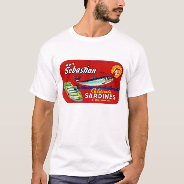 Camiseta Etiqueta da sardinha de Sebastian (Frente)