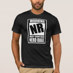 Camiseta Etiqueta de advertência da raiva do nerd