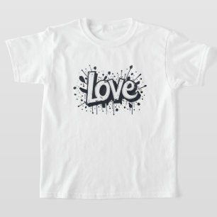 Camiseta Etiqueta de amor monocromática