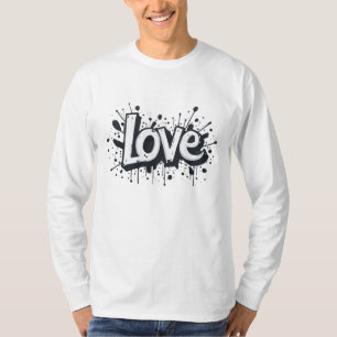 Camiseta Etiqueta de amor monocromática