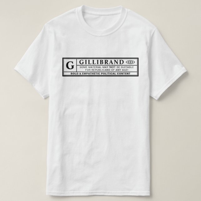 Camiseta Etiqueta de Aviso da Gillibrary (Frente do Design)