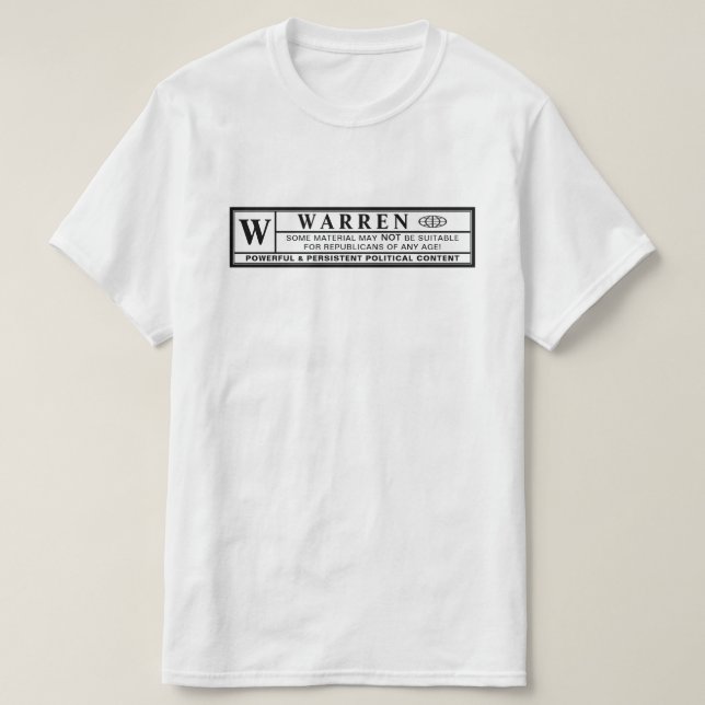 Camiseta Etiqueta de Aviso Warren (Frente do Design)