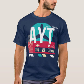 Camiseta Etiqueta de Bagagem com Código de Bagagem do Aerop
