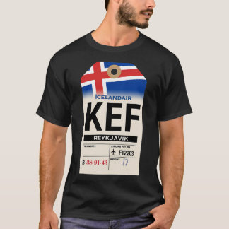 Camiseta Etiqueta de Bagagem da Companhia Aérea da Islândia