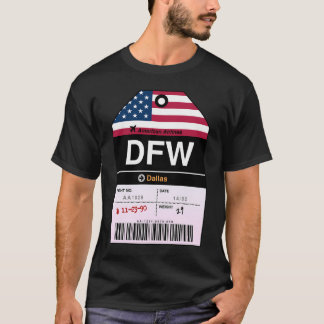 Camiseta Etiqueta de Bagagem da Companhia Aérea de Dallas