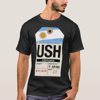 Camiseta Etiqueta de Bagagem da Companhia Aérea Ushuaia (Us