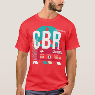 Camiseta Etiqueta de Bagagem de Código do Aeroporto CBR da