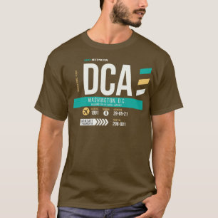 Camiseta Etiqueta de Bagagem de Código do Aeroporto DCA Was