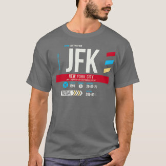 Camiseta Etiqueta de Bagagem de Código do Aeroporto de Nova