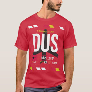Camiseta Etiqueta de Bagagem de Código do Aeroporto DUS Dus