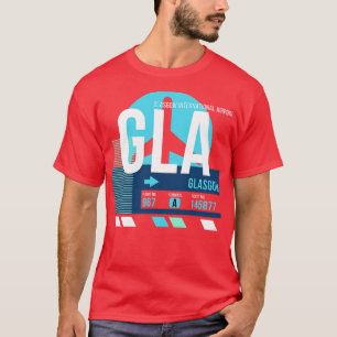 Camiseta Etiqueta de Bagagem de Código do Aeroporto GLA Gla