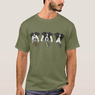 Camiseta Etiqueta de cão Ver ouvir falar sem Mau