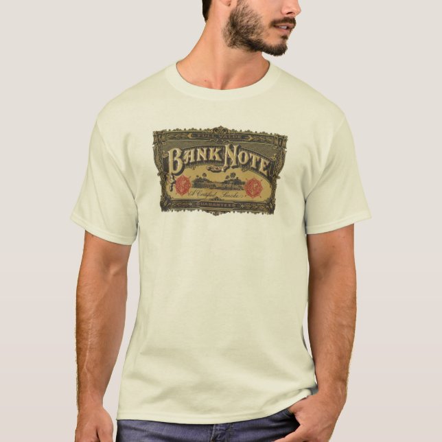 Camiseta Etiqueta de Cigarro de Nota Bancária (Frente)