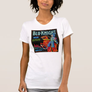 Camiseta Etiqueta de Fruta do Cavaleiro Blu