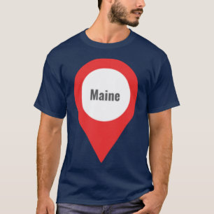 Camiseta Etiqueta de Localização no Maine rosa