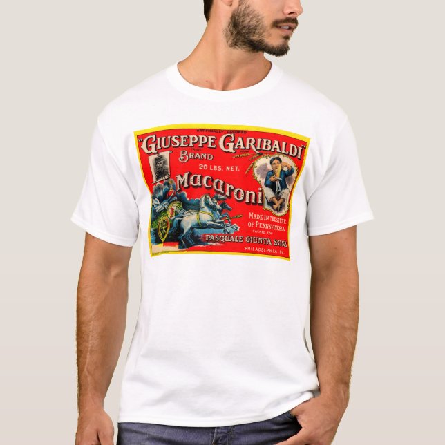 Camiseta Etiqueta de macarrão Giuseppe Garibaldi (Frente)