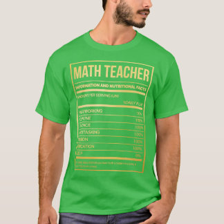 Camiseta Etiqueta de Nutrição Matemática Engraçada por Prof