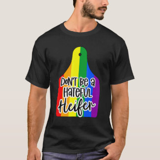 Camiseta Etiqueta de Orelha de Vaca País Pro Orgulho Lgbt Ó