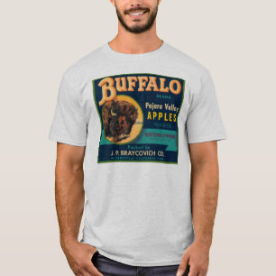 Camiseta Etiqueta de Taxa de Vintagem para as Maçãs de Bu