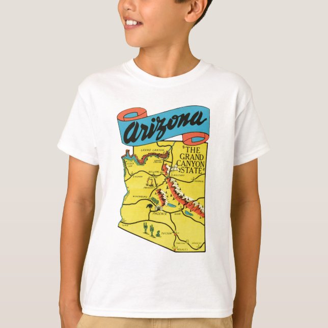Camiseta Etiqueta do estado da arizona AZ das viagens (Frente)