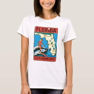 Camiseta Etiqueta do estado de Florida FL das viagens