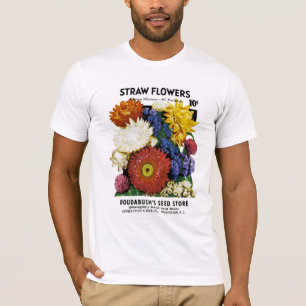 Camiseta Etiqueta do pacote da semente de flores da palha