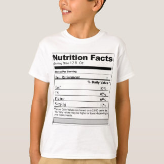 Camiseta Etiqueta engraçada da nutrição da aposentadoria