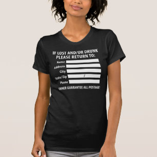 Camiseta Etiqueta perdida/do bebado retorno