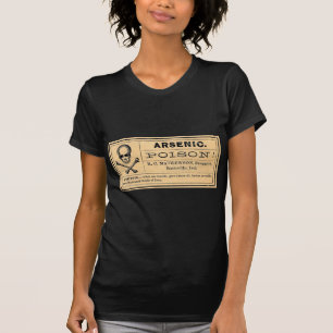 Camiseta Etiqueta Venenosa Crânio Cruzado Ossos Arsênio