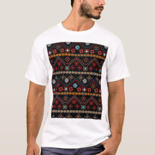 Camiseta Étnica Boho: Tribal Colorida Sem Olho.