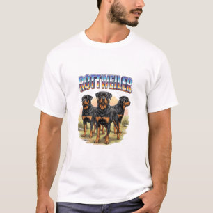 Camiseta Etro Rottweiler Trio de Cachorro Pôr do S