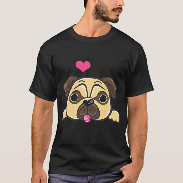 Camiseta Eu <3 Pugs!' (Frente)