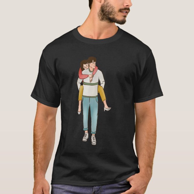 Camiseta Eu a recuperei e amo minha esposa Casamento Feliz  (Frente)