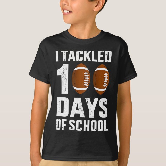 Camiseta Eu abordei 100 dias de escola 100 dias de futebol (Frente)