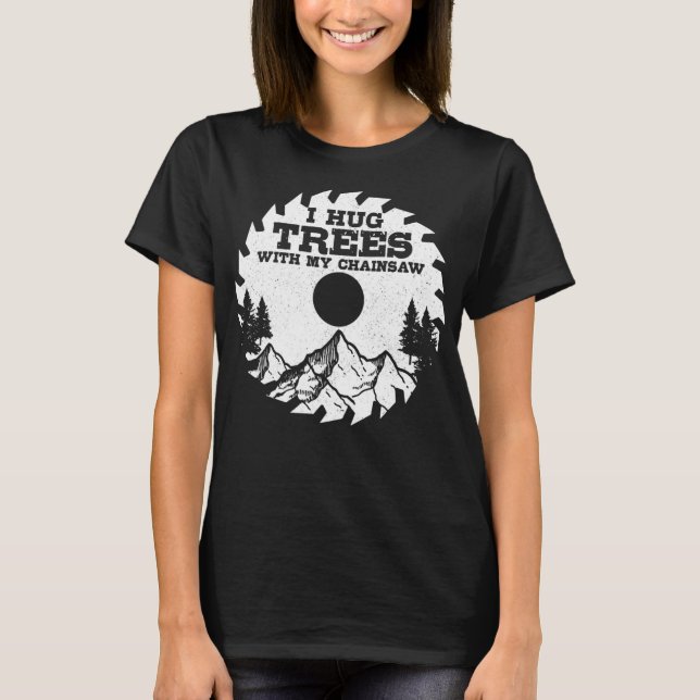 Camiseta Eu Abraço Árvores Com Meu Churrasco Engraçado Lumb (Frente)