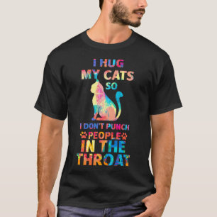 Camiseta Eu Abraço Meus Gatos Então Eu Não Pinto Pessoas Na