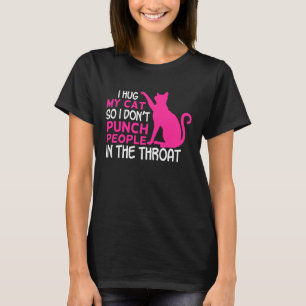 Camiseta Eu abraço os meus gatos para não picar Pessoas na