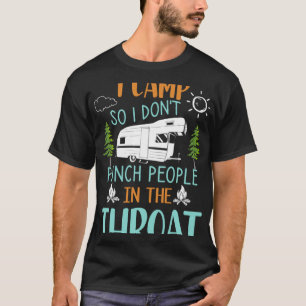 Camiseta Eu acampo para não picar Pessoas na garganta Campi