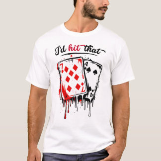 Camiseta Eu Acertaria Esse Humor Engraçado de Blackjack no