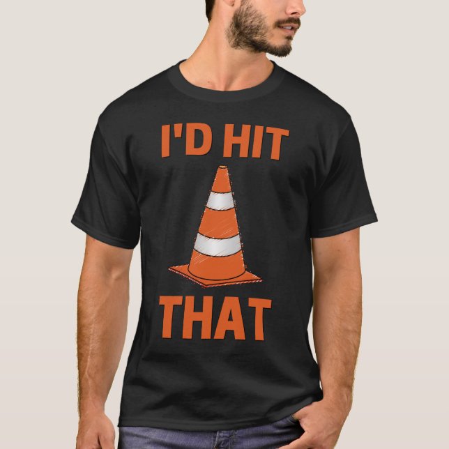 Camiseta Eu acertava aquele engraçado cone laranja de autoc (Frente)
