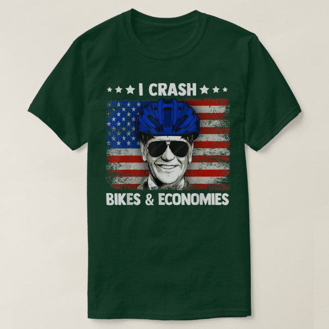 Camiseta Eu Acidente De Bicicleta Engraçado E Economias (Frente do Design)