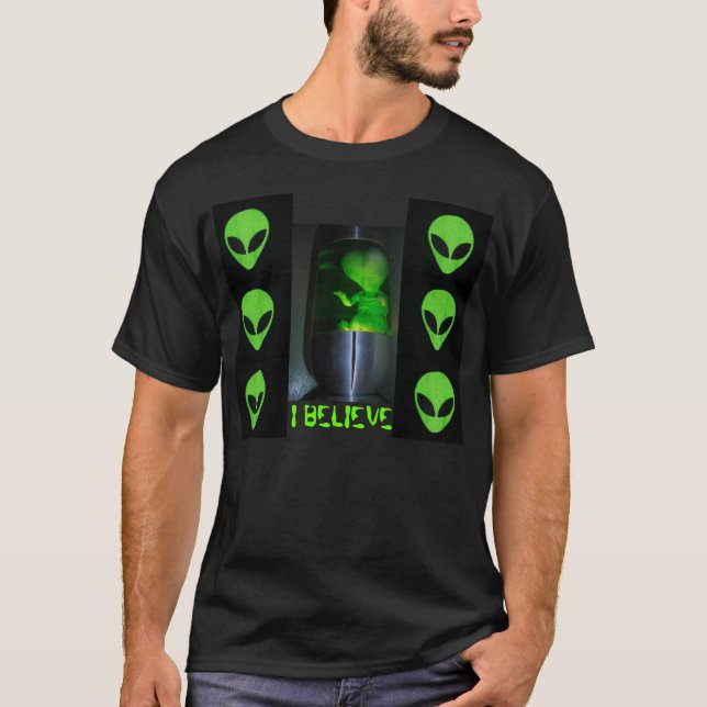 CAMISETA EU ACREDITO, ALIENÍGENA BEBÊ (Frente)