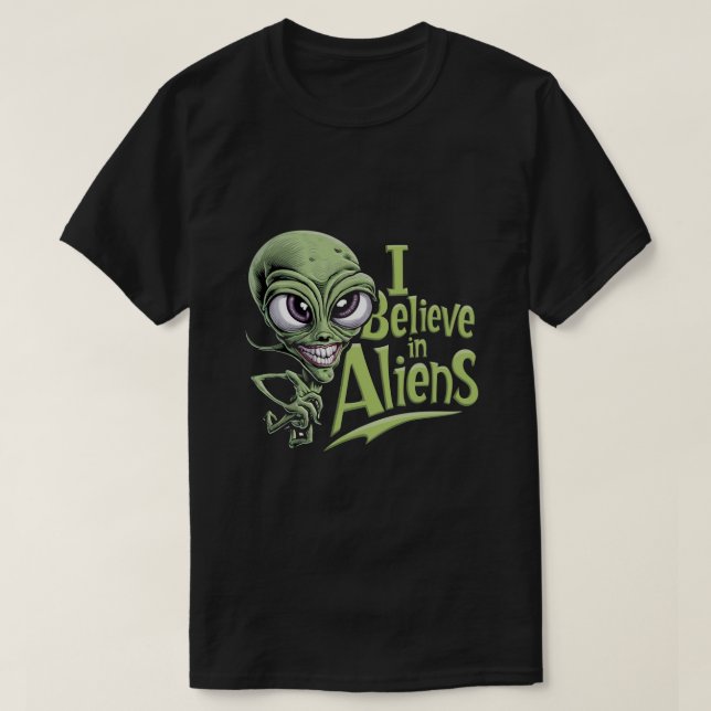 Camiseta Eu Acredito Em Aliens (Frente do Design)