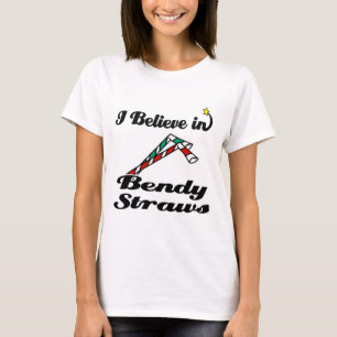 Camiseta eu acredito em bendy straws