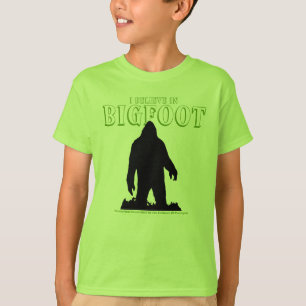 Camiseta Eu acredito em Bigfoot para miúdos