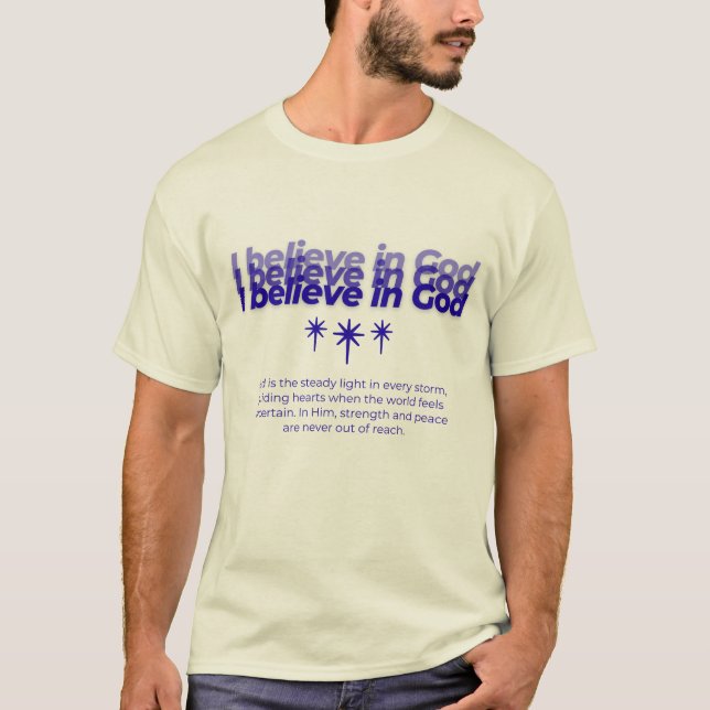 Camiseta Eu acredito em Deus (Frente)