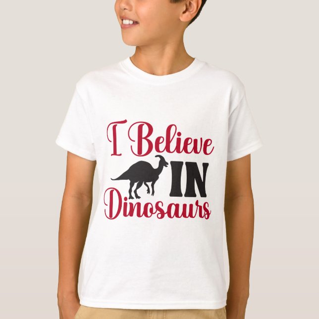 Camiseta Eu Acredito Em Dinossauro (Frente)
