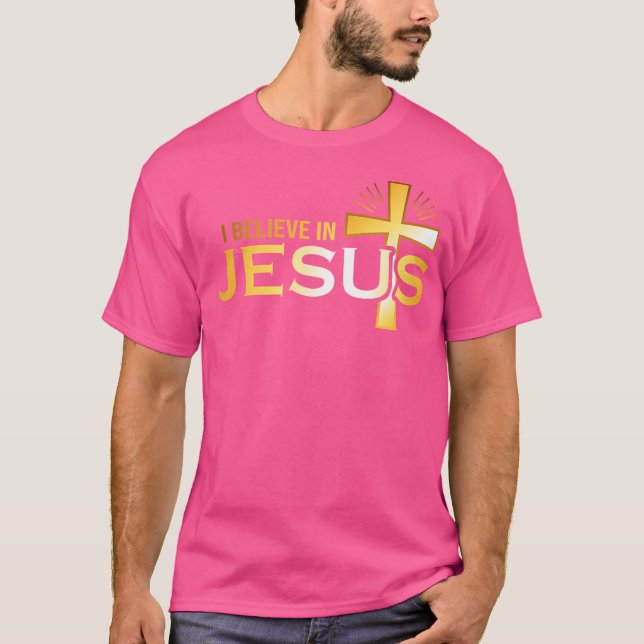 Camiseta Eu Acredito Em Jesus - Cristão (Frente)