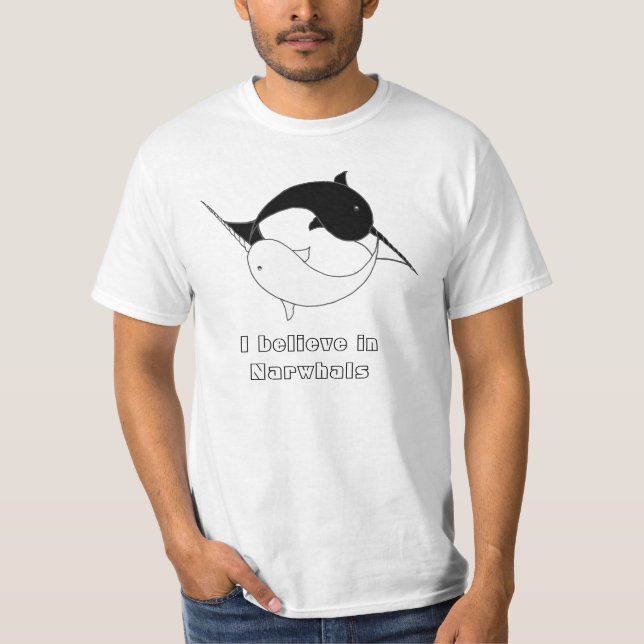 Camiseta Eu acredito em Narwhals (Frente)